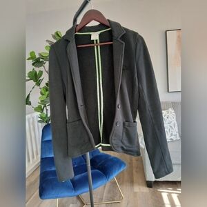 Lacoste Women's Black Blazer with Green Trim. Size 38